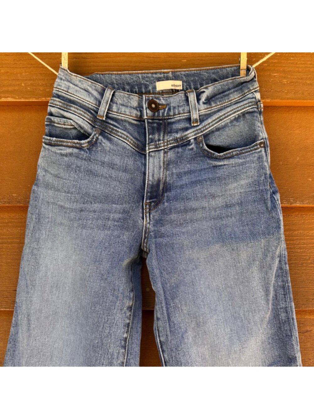 Edyson Womens Flare-Leg Denim Jeans Size 24 Blue 99% Cotton 1% Spandex Made In - Picture 5 of 13